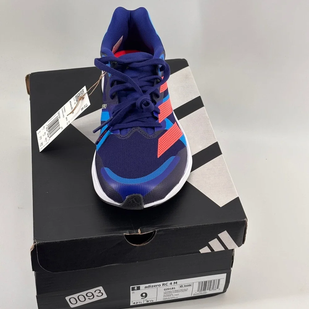 Adidas Adizero RC 4 Running Shoes Mens 9 Blue Legend Ink GZ0181 New Box Racing